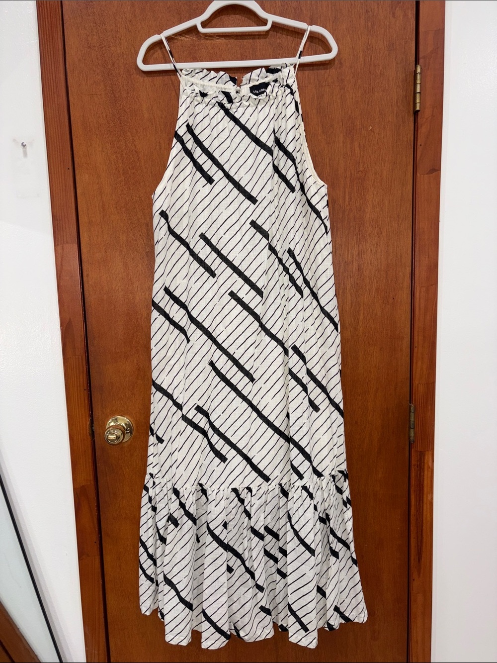 Les Copains Black and White Striped Dress